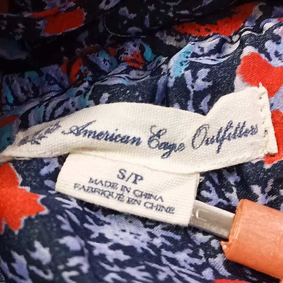 American Eagle Outfitters Navy/ Paisley Print Sleeveless Sheer Dress Size S/P - Picture 5 of 16